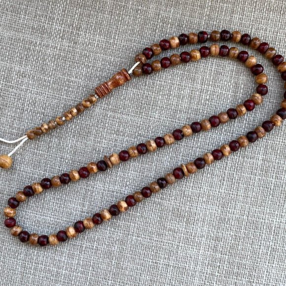 Handmade Tasbeeh Real Wood Beads Prayer Beads Religious Beads Islamic Tasbeh - Picture 1 of 9